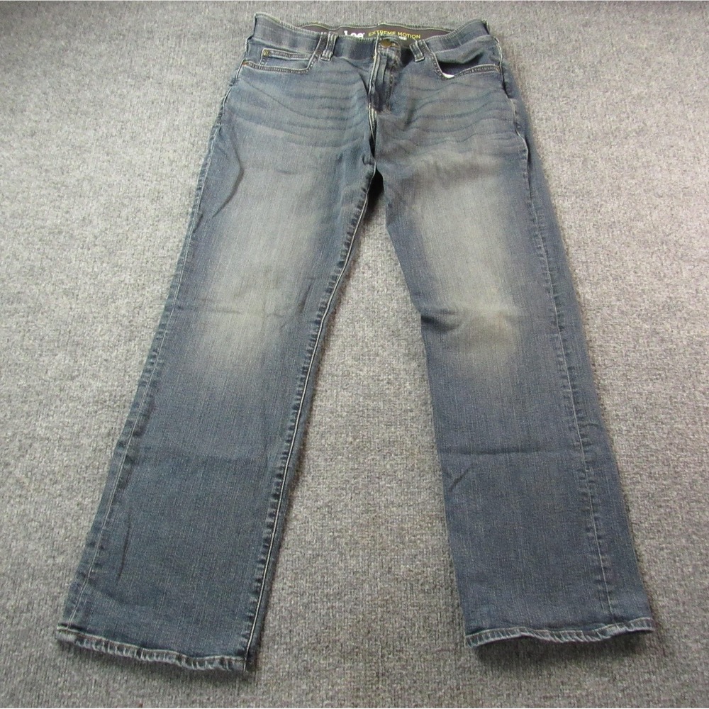 Lee Jeans Mens 34x30 Blue Extreme Motion Regular‎ Bootcut Comfort Stretch Denim